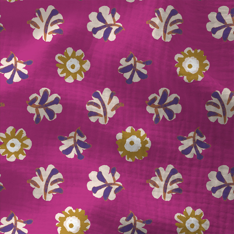 Double Gauze DAIA Violet / Mustard
